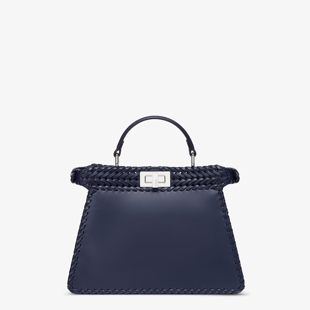 펜디 피카부 I See U 스몰 인터레이스 가죽 토트백