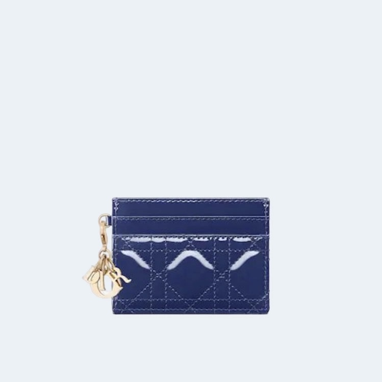 디올 레이디 5-슬롯 카드 지갑 블루