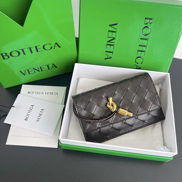 보테가 베네타 안디아모 지퍼 카드 케이스 다크브라운