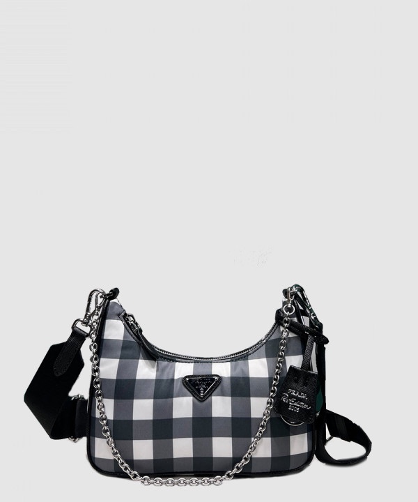 프라다 2005 리에디션 체크 숄더백 1BH204