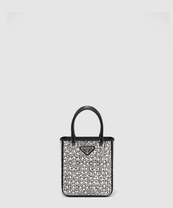 프라다 스몰 크리스탈 새틴 토트백 1BA331