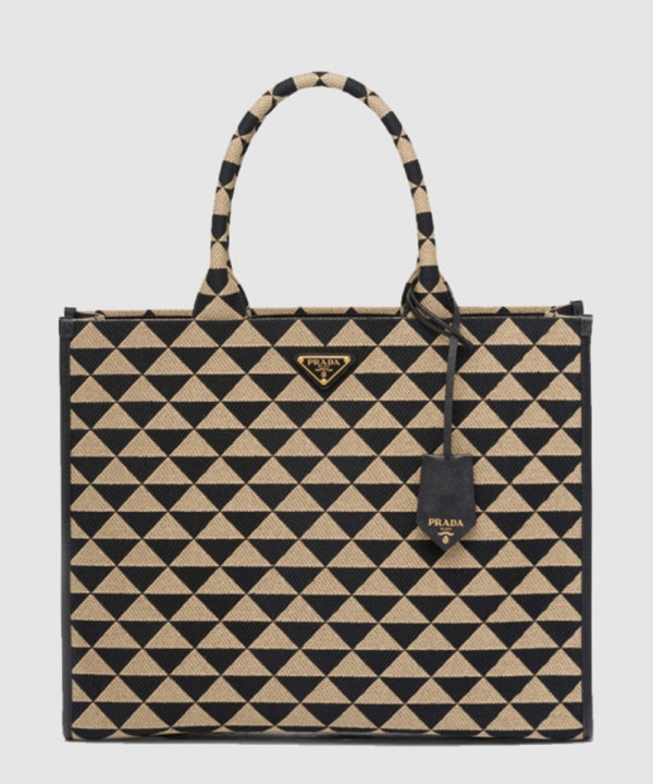 프라다 심볼 자카드 패브릭 토트백 1BA356