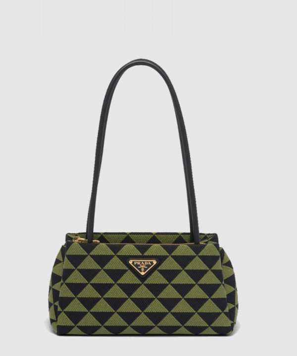 프라다 자수 패브릭 숄더백 1BA368