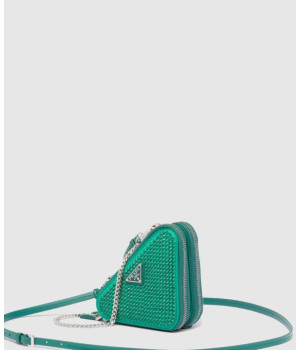 프라다 트라이앵글 미니 파우치 새틴 1NR015