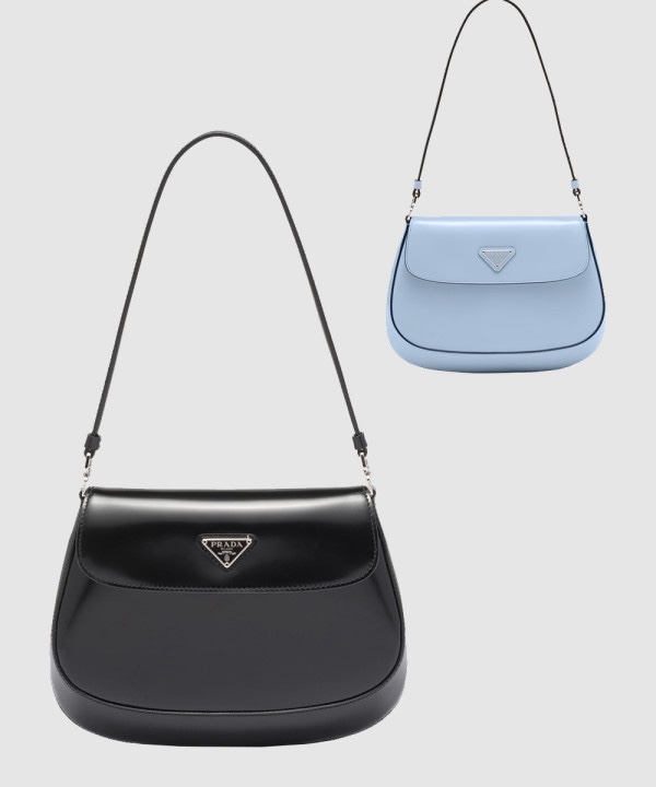 프라다 클레오 브러시드 레더 플랩 숄더백 1BD311