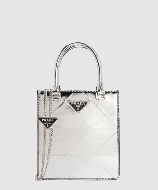 프라다 메탈릭 레더 스몰 토트백 1BA334