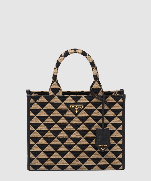 프라다 심볼 자카드 스몰 토트백 1BA354