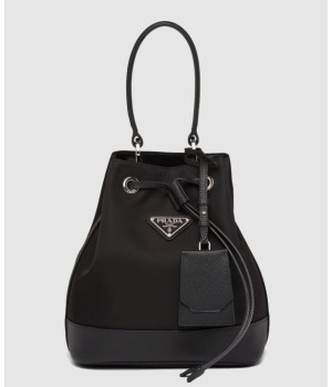 프라다 나일론 사피아노 레더 버킷백 1BE055