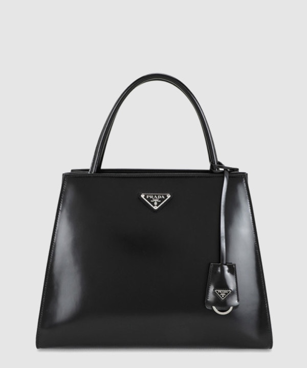 프라다 브러쉬드 가죽 여성 삼각로고 숄더 토트백 1BA321