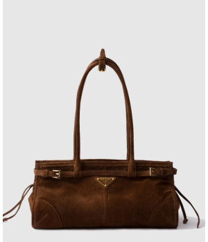 프라다 보니 미디엄 스웨이드 핸드백 1BA426