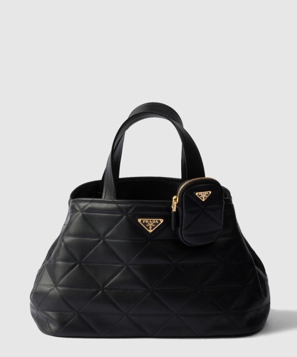 프라다 라지 퀄팅 레더 토트백 1BG547