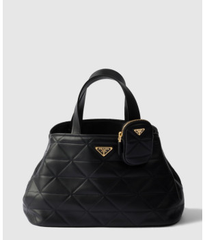 프라다 라지 퀄팅 레더 토트백 1BG547