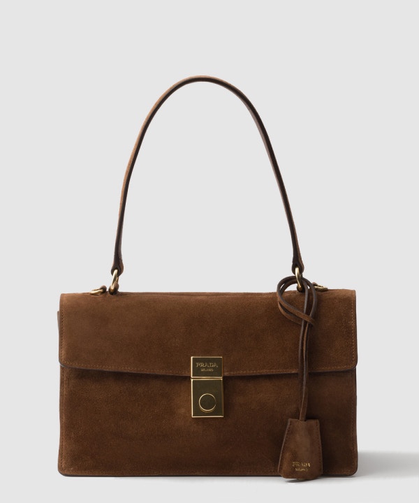 프라다 소프트 사운드 스웨이드 숄더백 1BN023