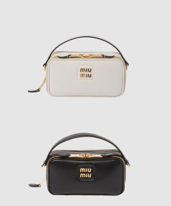 미우미우 로고 레더 숄더백 5BH229