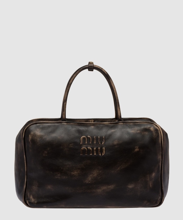 미우미우 레더 보 토트백 5BB117