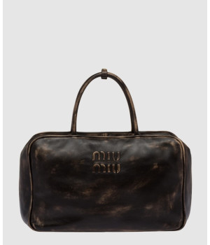 미우미우 레더 보 토트백 5BB117