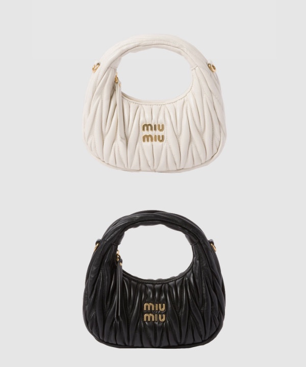 미우미우 완더 마테라쎄 나파 가죽 호보 미니백 5BP078