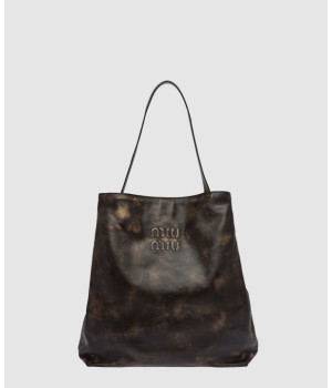 미우미우 로고 레더 숄더백 5BC117