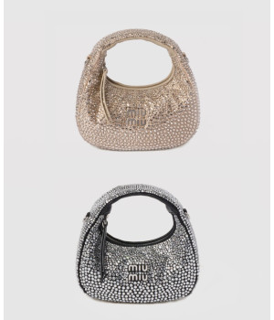미우미우 완더 새틴 크리스탈 미니 호보백 5BP078