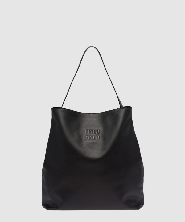 미우미우 로고 레더 숄더백 5BC117