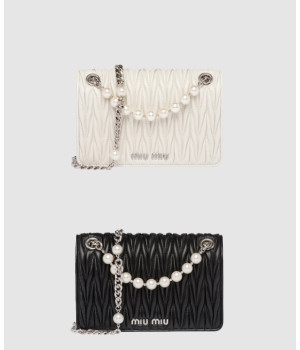 미우미우 마테라쎄 크리스탈 나파 레더 미니 숄더백 5BP065