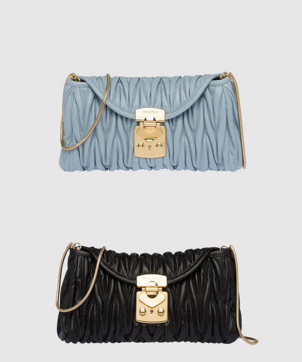 미우미우 마테라쎄 나파 레더 체인 숄더백 5BH196