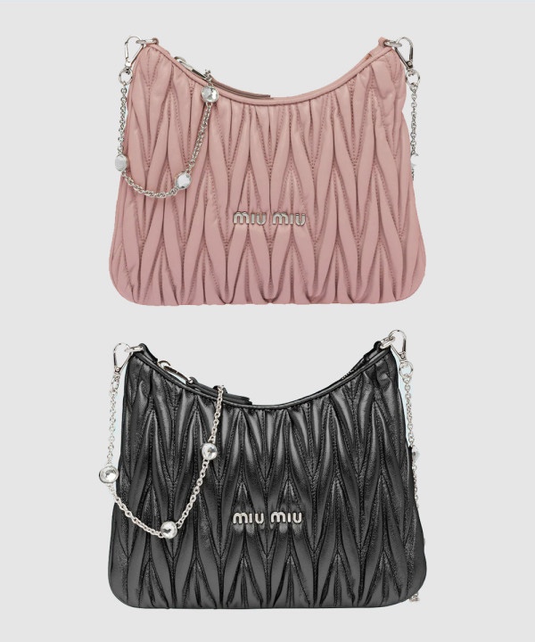 미우미우 마테라쎄 크리스탈 숄더백 5BH189