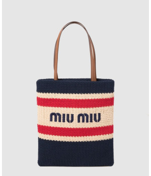 미우미우 크로셰 라피아 토트백 5BG248