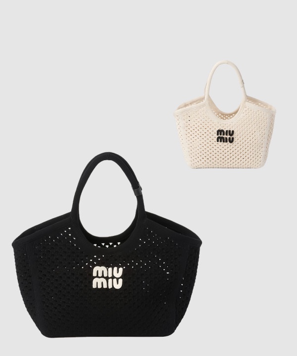 미우미우 아이비 위빙 토트백 5BG281