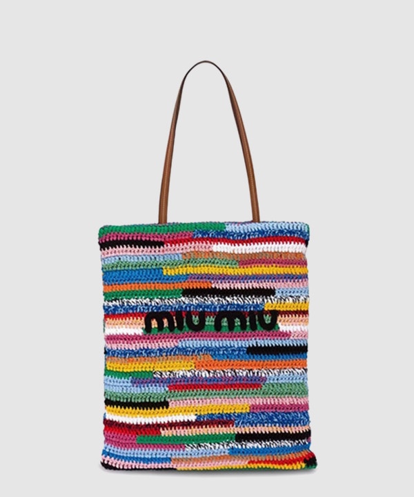 미우미우 크로셰 라피아 토트백 5BG248