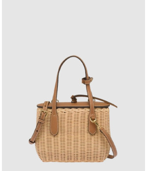 미우미우 위커 레더 핸들 토트백 5BA222