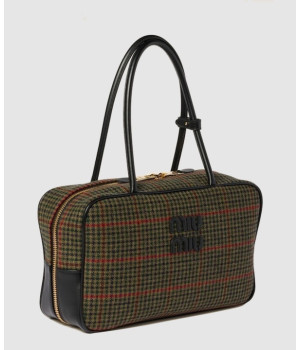 미우미우 캔버스 레더 보 백 5BB163