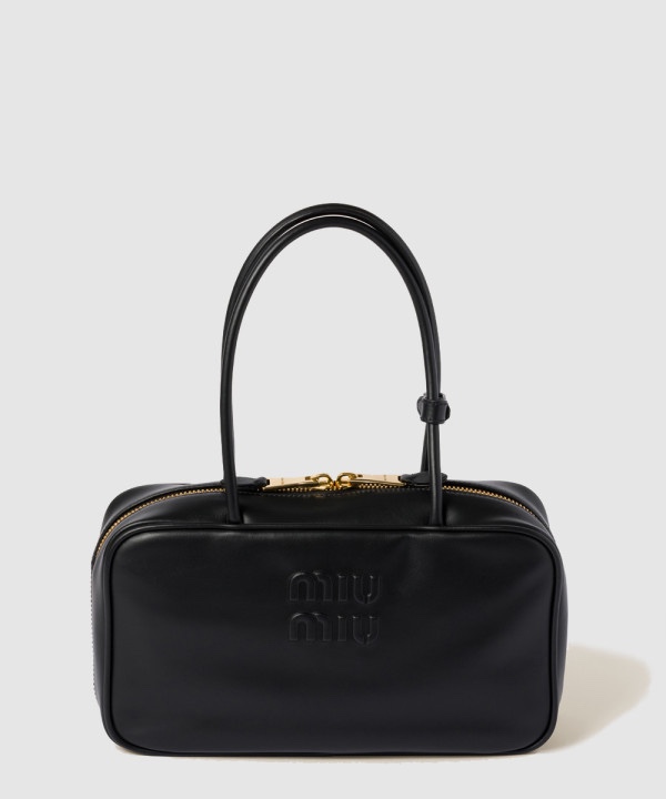 미우미우 보 가죽 탑 핸들백 5BB172
