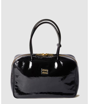 미우미우 나플락 페이던트 레더 보 토트백 5BB117