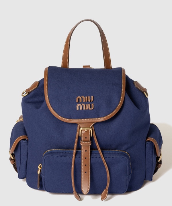 미우미우 캔버스 레더 백팩 5BZ042