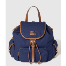 미우미우 캔버스 레더 백팩 5BZ042