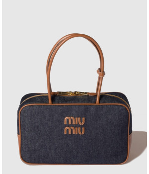 미우미우 데님 레더 보 백 5BB163