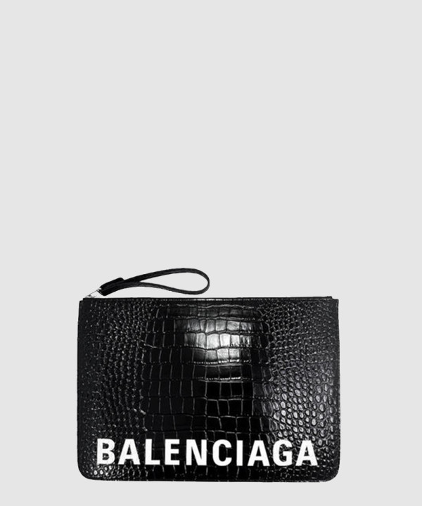 발렌시아가 크로커다일 엠보싱 클러치백 630626