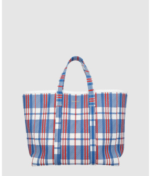 발렌시아가 바베스 체크 쇼퍼백 671409