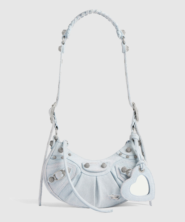 발렌시아가 르카골 XS 라인스톤 데님 숄더백 671309