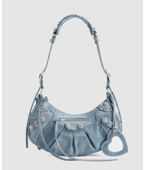 발렌시아가 르카골 데님 라인스톤 스몰 숄더백 671307