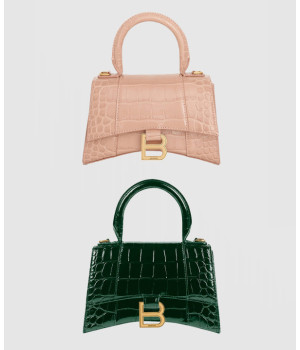 발렌시아가 아워글래스 XS 크로커 엠보싱 탑 핸드백 592833