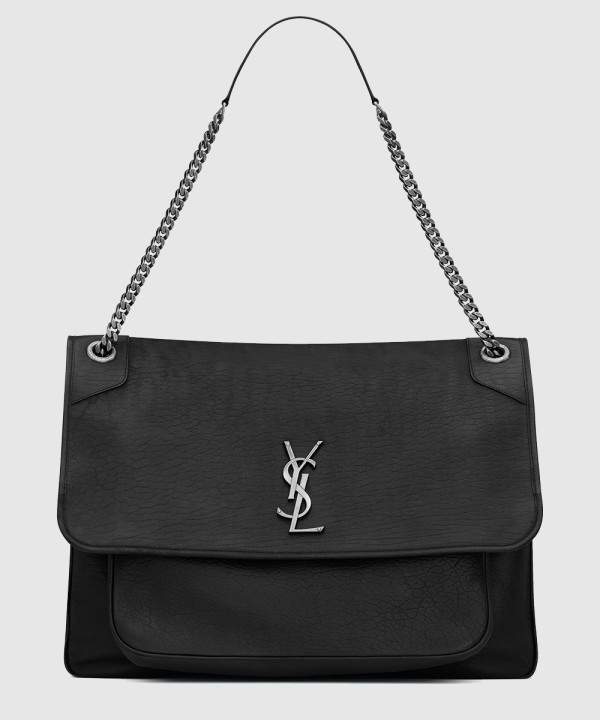 생로랑 오버사이즈 그레인 니키 숄더백 755857