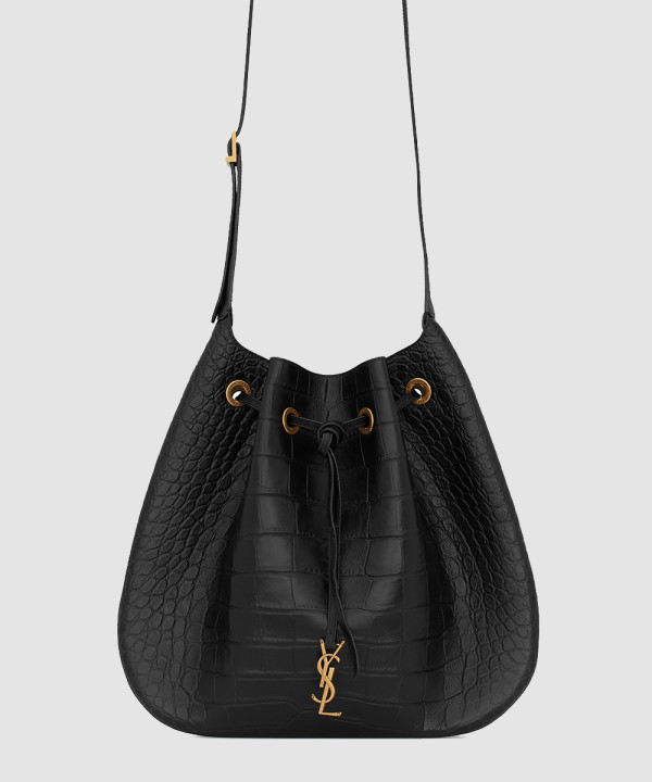 생로랑 크로커 파리 7 라지 플랫 호보 숄더백 697941