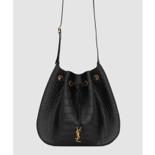 생로랑 크로커 파리 7 라지 플랫 호보 숄더백 697941