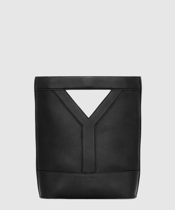 생로랑 Y 스몰 버킷 레더 느와르 808224