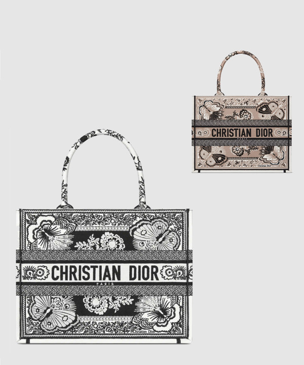 디올 북 토트백 미디움 버터플라이 반다나 M1296