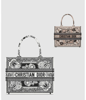 디올 북 토트백 미디움 버터플라이 반다나 M1296