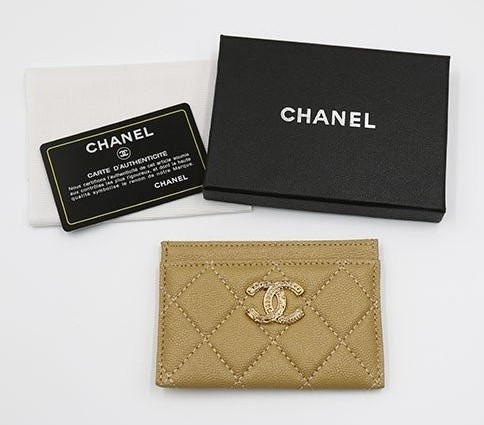 (국내배송) 샤넬 캐비어 골드 메탈 카드지갑