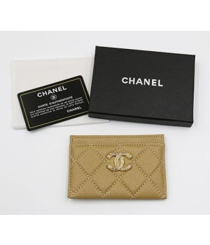 (국내배송) 샤넬 캐비어 골드 메탈 카드지갑